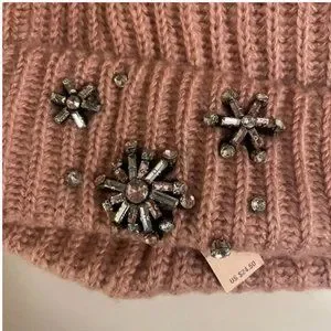 Victoria\'s Secret Pink Winter Angel Sparkle Snowflake Rhinestone Beanie NWT Victoria main image 2